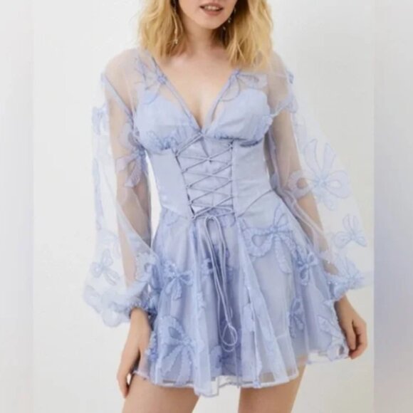 For Love & Lemons Presley Mini Bow Dress - Picture 3 of 7